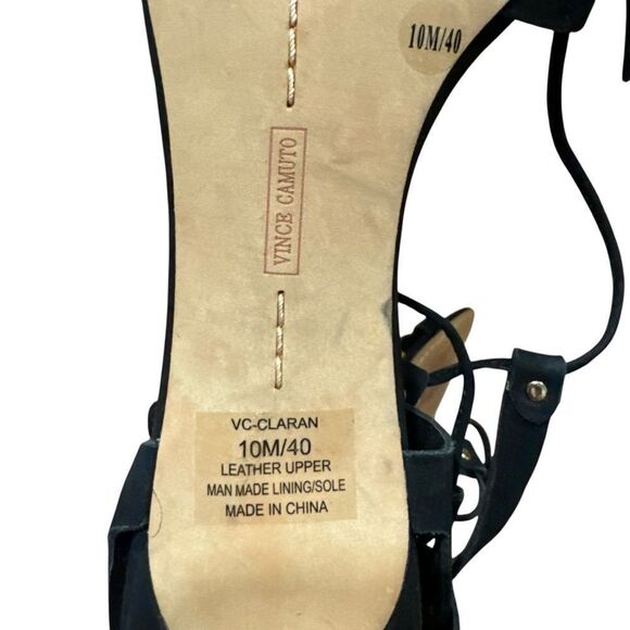 Vince Camuto Claran Black Suede Leather Stiletto Lace Up Heels - Picture 10 of 12